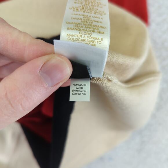 Kate Spade 100% Wool Cardigan Sweater Colorblock 3/4 Sleeve Medium Button V-neck - Picture 9 of 9